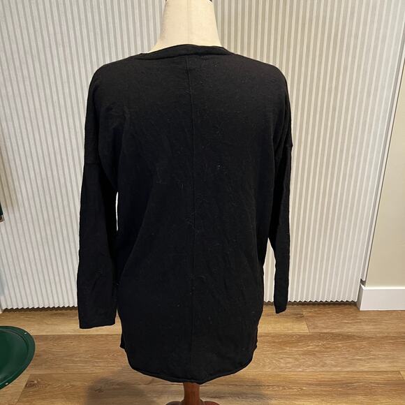 EILEEN FISHER Women's Button Front Cardigan Size L In Black - Picture 2 of 6